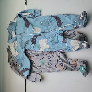 Two Carter's fleece footies